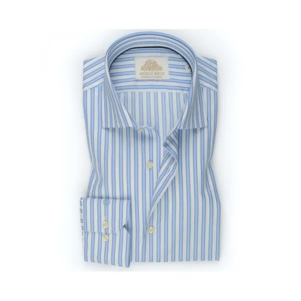 Chemise blanche à Rayures bleues - Angelo Ricci