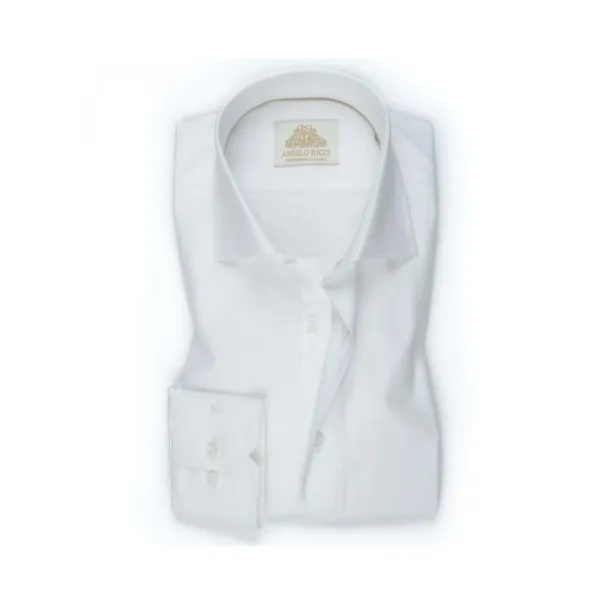 Chemise unie blanche en oxford - Angelo Ricci