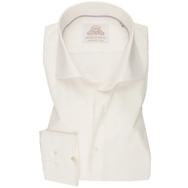 chemise classique off white modern fit en twill - Angelo Ricci
