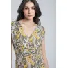 Robe longue imprimée à volants - Estelle