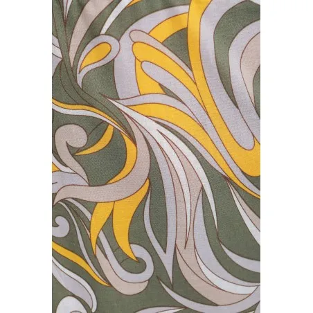 Robe longue imprimée à volants - Estelle