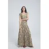 Robe longue imprimée à volants - Estelle