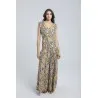 Robe longue imprimée à volants - Estelle