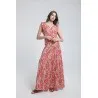 Robe longue imprimée à volants - Estelle
