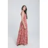 Robe longue imprimée à volants - Estelle