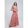 Robe longue imprimée à volants - Estelle