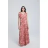Robe longue imprimée à volants - Estelle