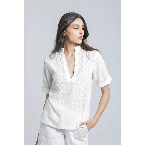 Tunique en broderie anglaise - Estelle