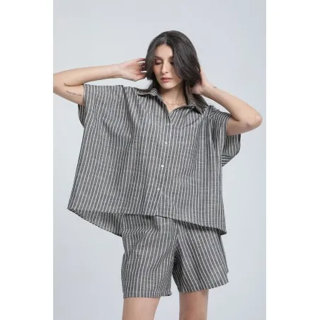 Short en lin rayé - Estelle