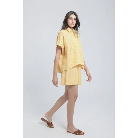 Short en lin rayé - Estelle