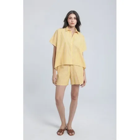 Short en lin rayé - Estelle