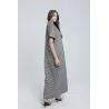 Robe longue à rayures fines en lin - Estelle