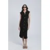 Robe noire ajustée à boutons dorés - Estelle