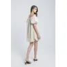 Robe courte col bateau en lin brodé - Estelle